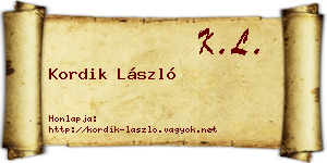 Kordik László névjegykártya