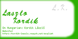 laszlo kordik business card