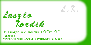 laszlo kordik business card